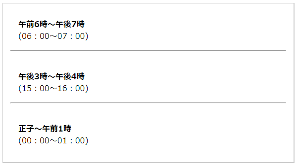 幸運な時間帯