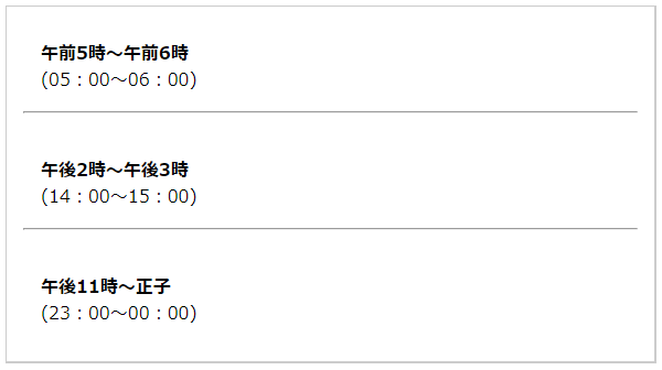 幸運な時間帯