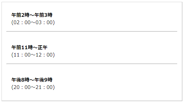 幸運な時間帯