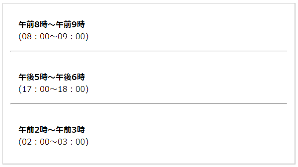 幸運な時間帯